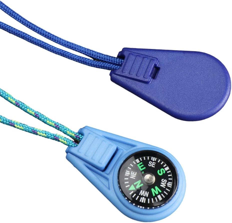 100 Pack Colorful Mini Compasses for Camping Hiking Outdoor and Scout Adventures Bulk Compass Cord Pocket Sized Party Favors