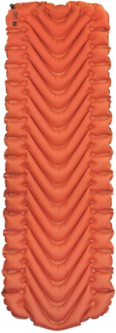 KLYMIT Insulated Static V Inflatable Sleeping Pad | Comfortable, Lightweight, Easy to Inflate, Portable Air Bed Mattress for Camping, Backpacking and Hiking — Orange
