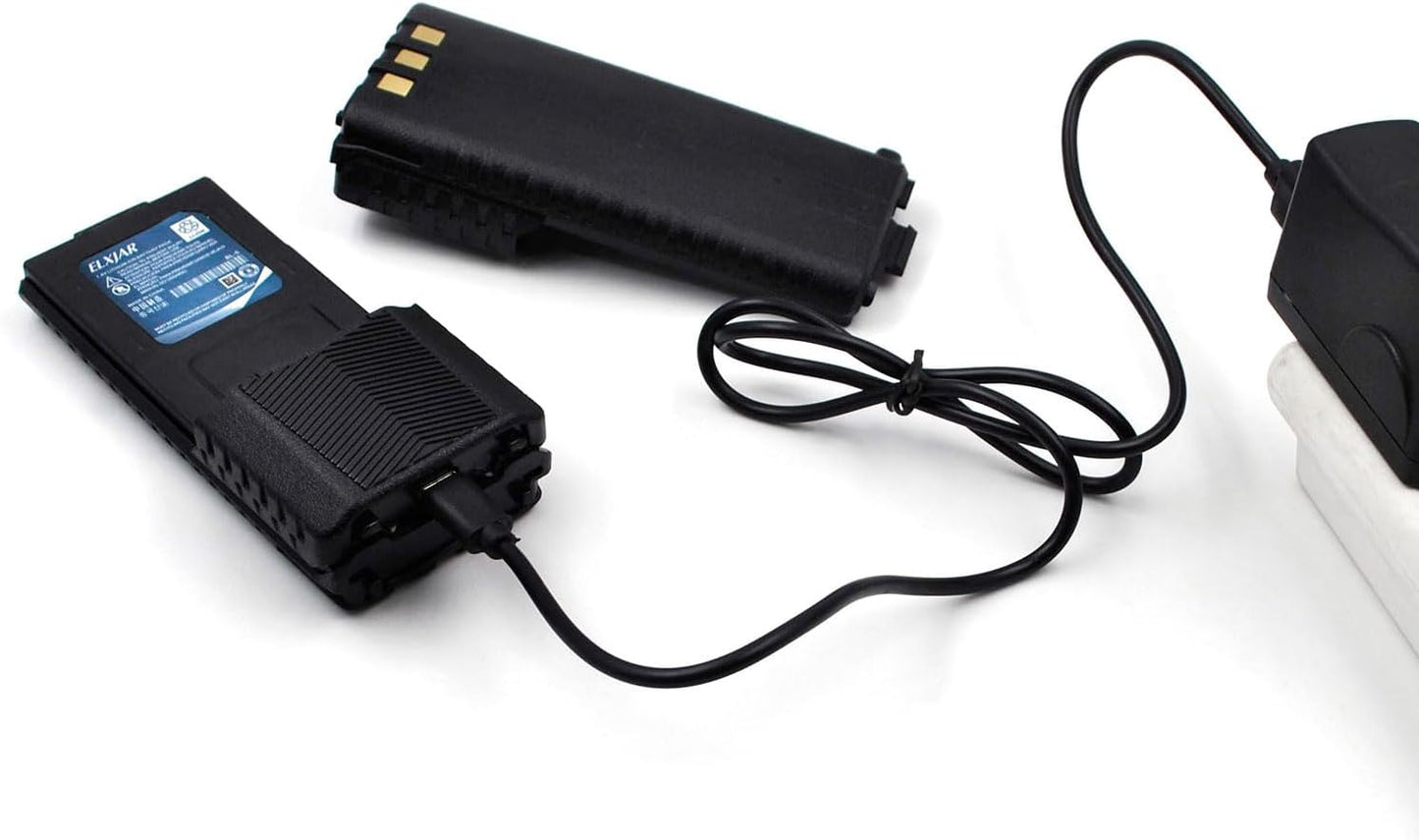 (2-Pack) 7.4V 3800mAh BL-5L Extended Battery Replacement for UV-5R UV-5RTP UV-5R Plus UV-5RX3 BF-F8HP RD-5R UV-5X3 BF-F9 Two Way Radio with USB Charging Cable