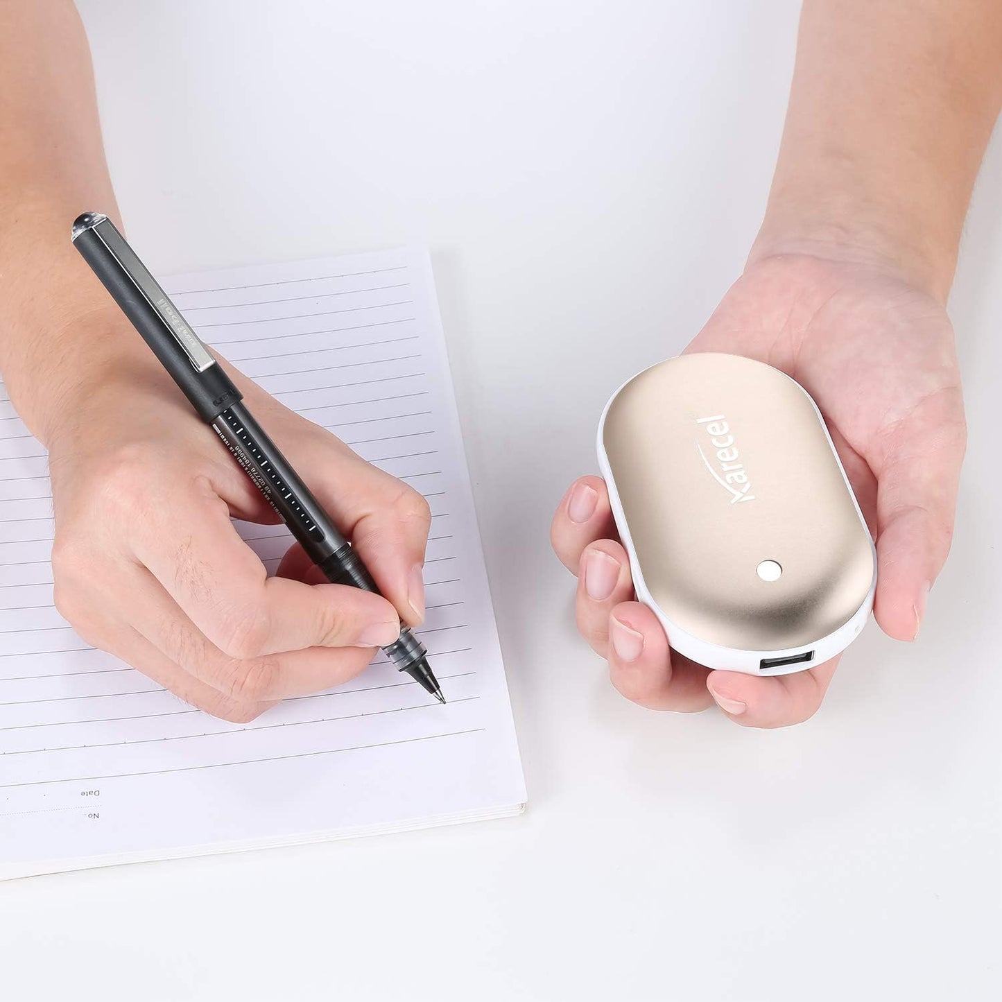 Karecel Rechargeable Hand Warmers 2 Pack, 10,400mAh Double Sided Heat Electric Hand Warmers Power Bank, Portable Pocket USB Heated Handwarmers, 4-inch Full-Surface Heat & Quick Charge, Men Tech Gifts