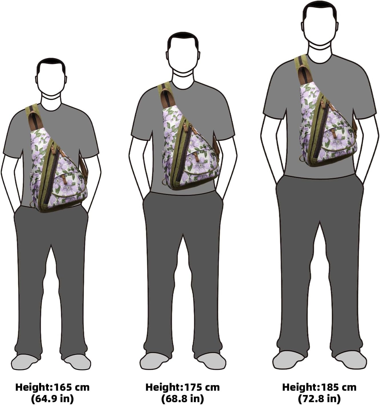 KL928 Canvas Sling Bag - Small Crossbody Backpack Shoulder Casual Daypack Rucksack for Men Women