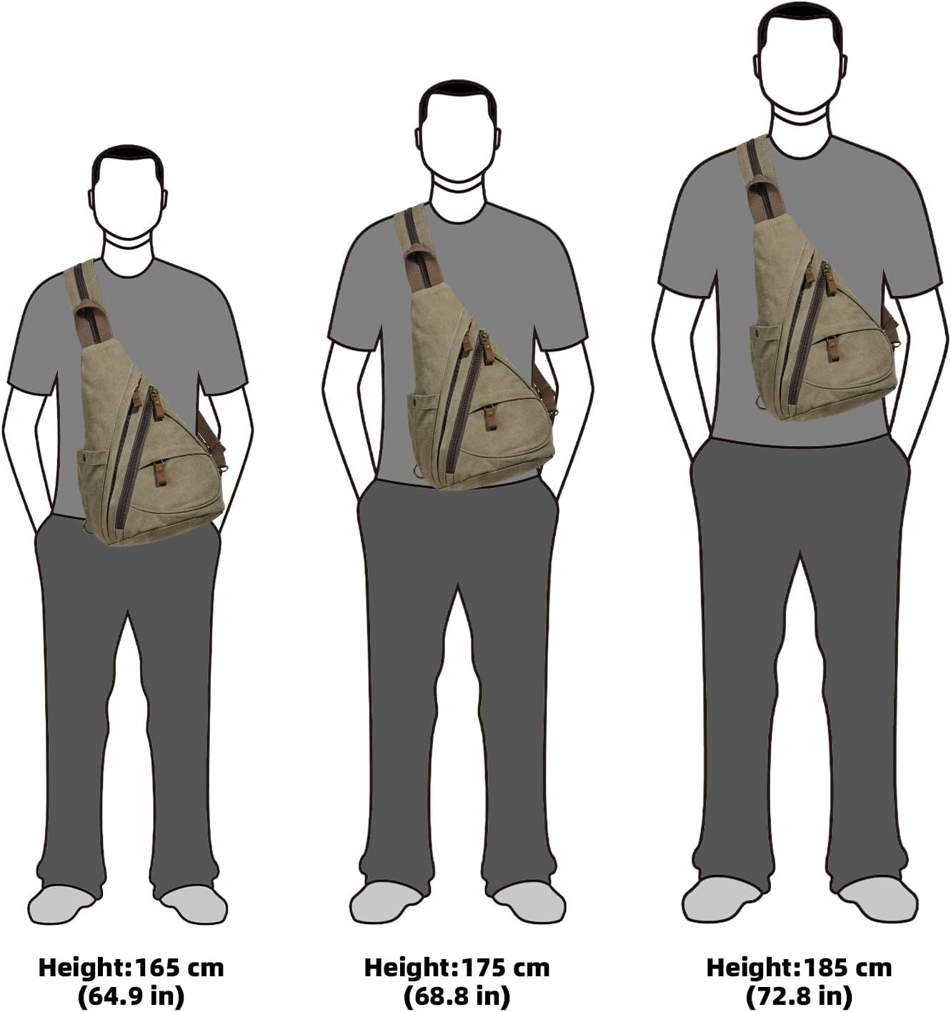 KL928 Canvas Sling Bag - Small Crossbody Backpack Shoulder Casual Daypack Rucksack for Men Women(Large Version)