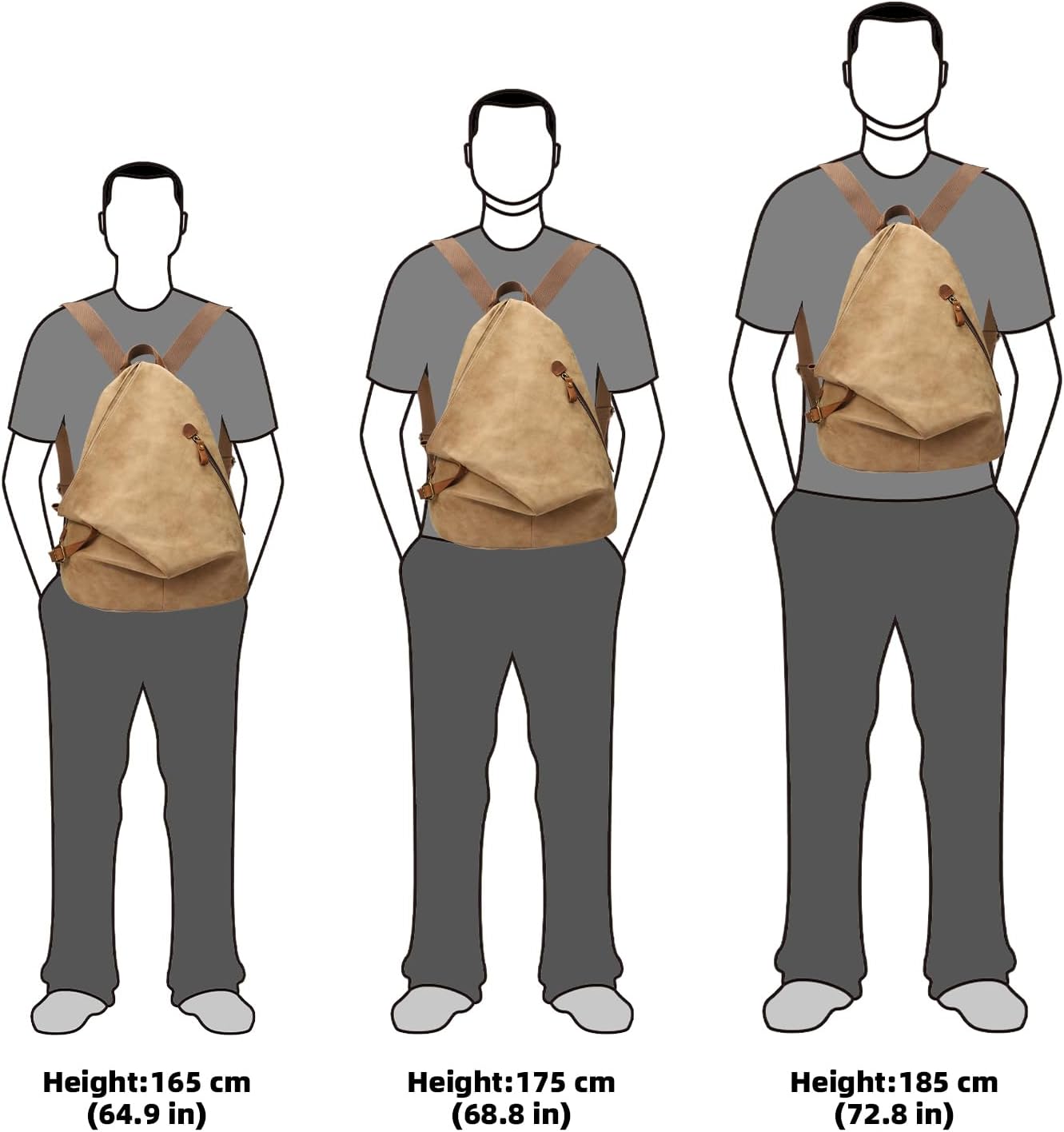 KL928 PU Leather Vintage Backpack – Large Casual Daypack Outdoor Travel Rucksack Hiking Backpacks for Men Women