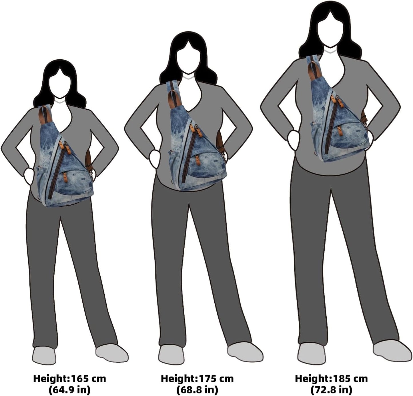 KL928 Canvas Sling Bag - Small Crossbody Backpack Shoulder Casual Daypack Rucksack for Men Women(Large Version)