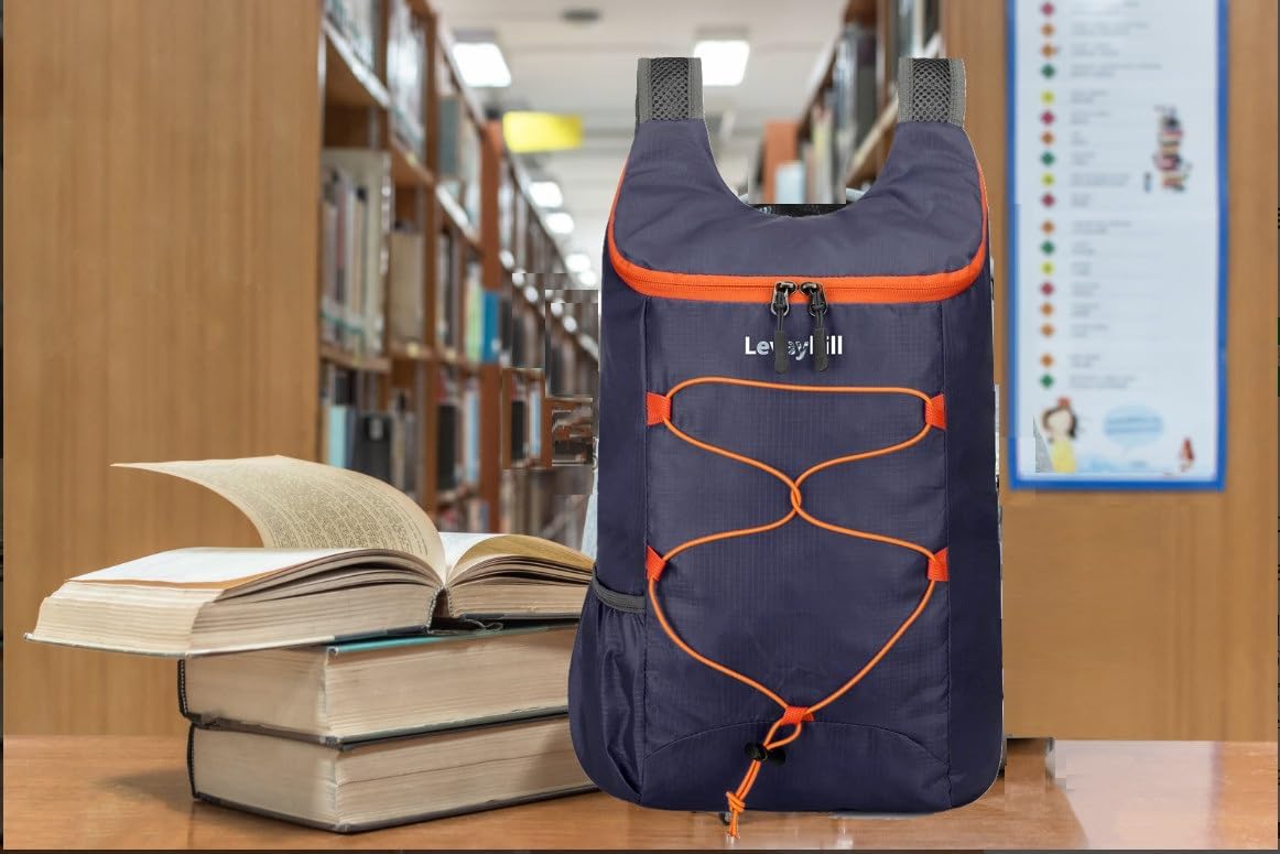 16L Lightweight Foldable Hiking-Backpack Small Packable-Daypack For Travel,Ultralight Water-Resistant Gym Bag Men Women Easy Carry-on (Dark Blue)