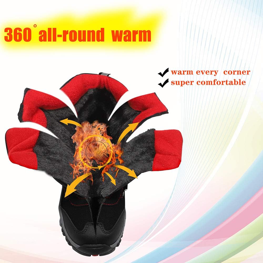 JMFCHI Kids Hiking Boots Boys Girls Outdoor Walking Climbing Sneaker Comfortable Non-slip Snow Shoes Hiker Boot Antiskid Steel Buckle Sole