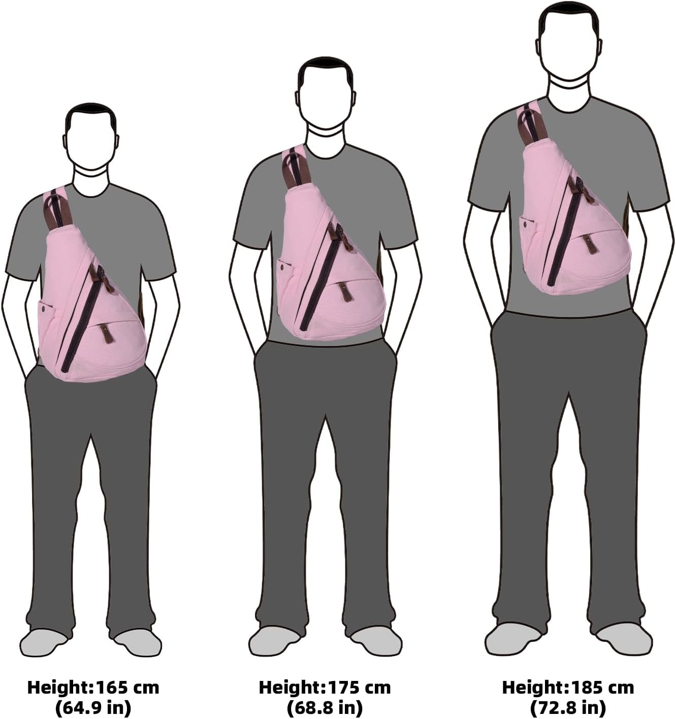 KL928 Canvas Sling Bag - Small Crossbody Backpack Shoulder Casual Daypack Rucksack for Men Women(Large Version)