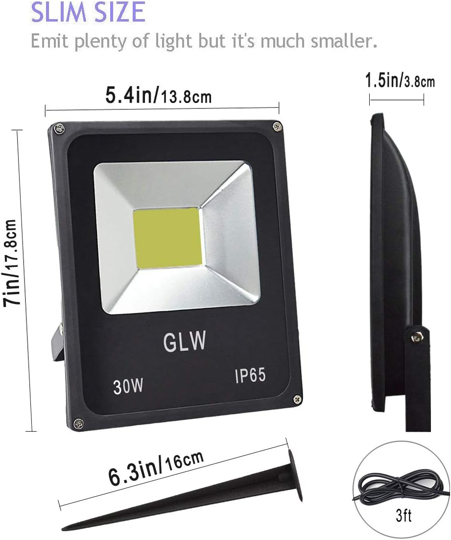 12V~60V 30W LED Flood Light Outdoor Waterproof IP65 Super Bright Outdoor Light LED Energy Saving Work Light 6000K 2700LM Daylight White 150W Halogen Lamp Equivalent