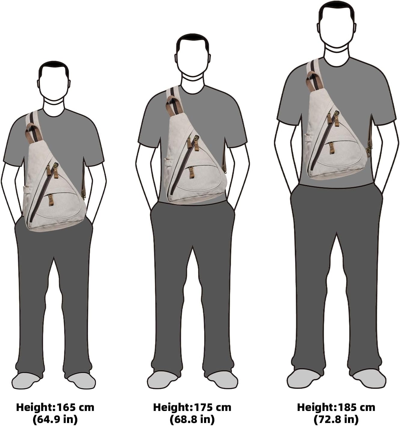 KL928 Canvas Sling Bag - Small Crossbody Backpack Shoulder Casual Daypack Rucksack for Men Women(Large Version)