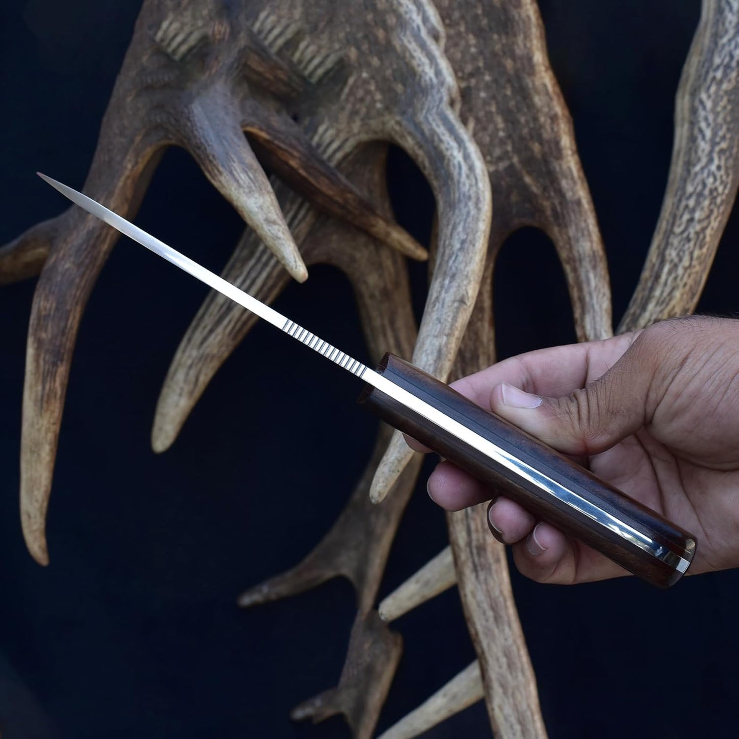 Knives Ranch 10" Bushcraft Knife - Full Tang - 59 Hardness - High Carbon SS 440C - Genuine Leather Sheath - Horizontal/Vertical Carry (Camper Pro 3091-SS-IRW)