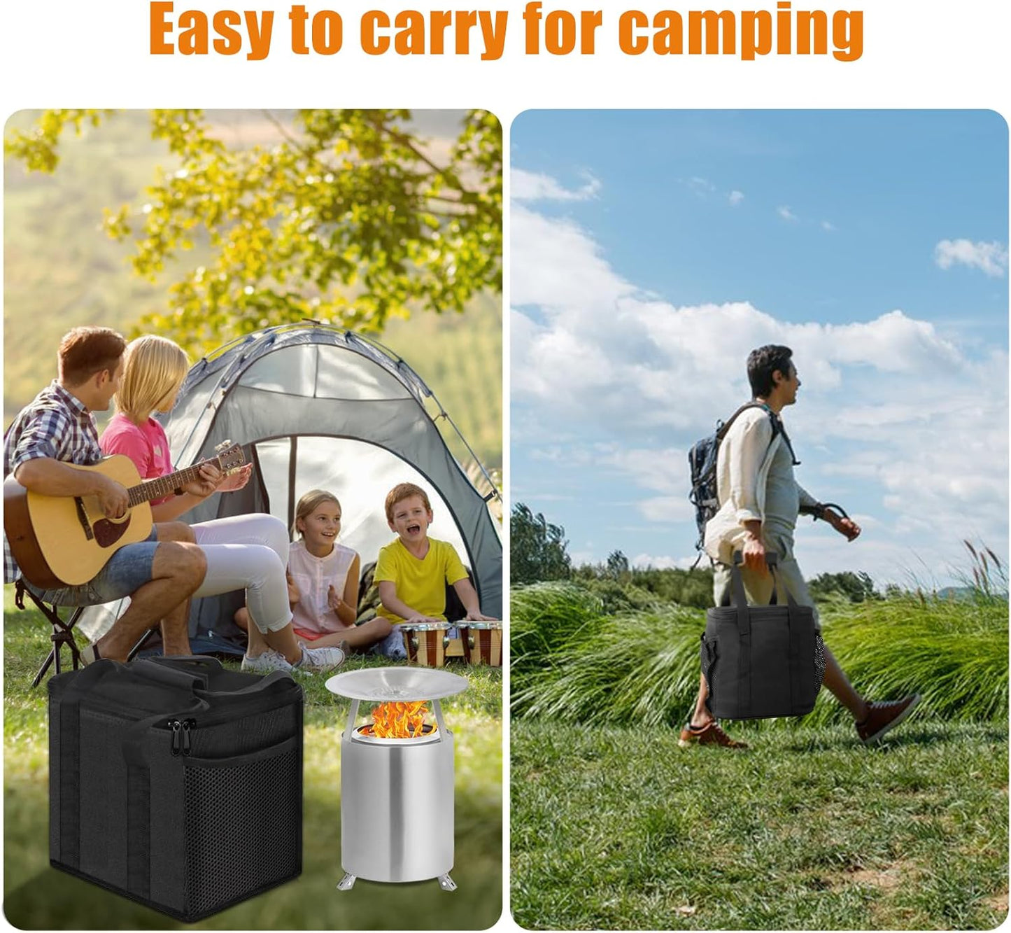 12'' Fire Pit Bag for Solo Stove Mesa XL & Accessories, Carry Bag for Solo Stove Mesa XL & Heat Deflector, Portable Fire Pit Storage Case for Travel & Camping,3-Layer 600D Oxford Cloth,Waterproof