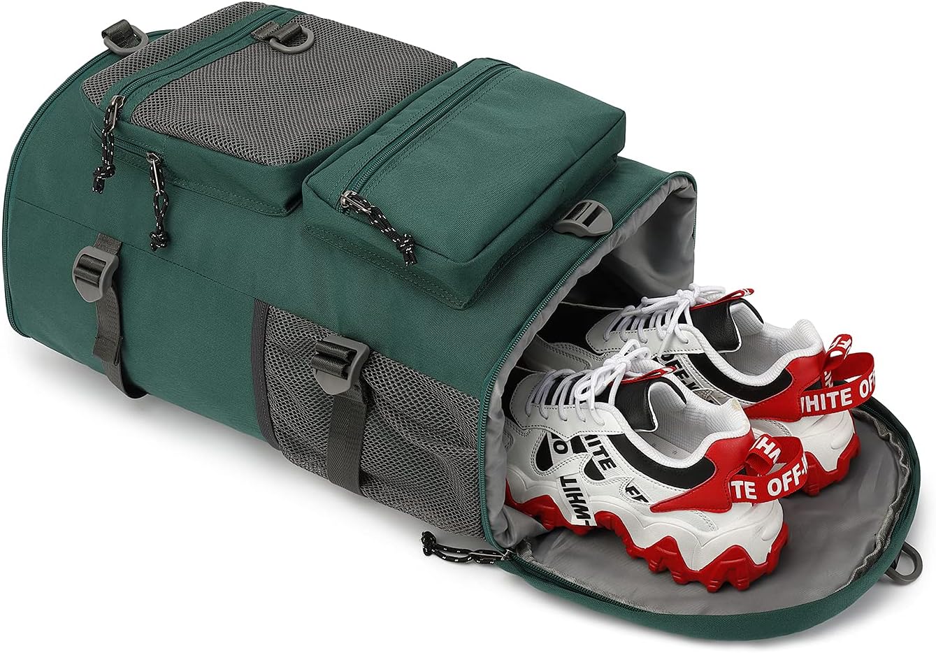 Kalesi Gym Duffle Bag Backpack 4-Way Waterproof with Shoes Compartment for travel Sport Hiking laptop (Green)