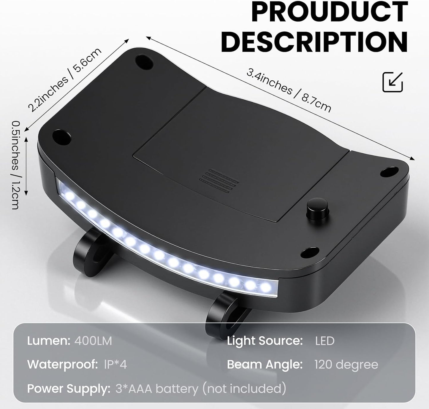 12 Pcs Hat Clip Light, 11 LED Cap Lights Clip on Hat, IPX5 Waterproof Hands-Free Flashlight for Running, Working, Biking, Camping(AAA Batteries not Included)