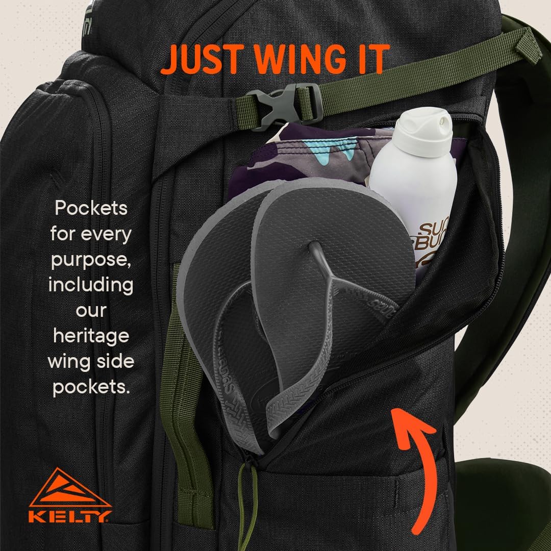 Kelty | Redwing Traveler Backpacks, Travel Pack for Adventure Travel | Burnt Olive & Black