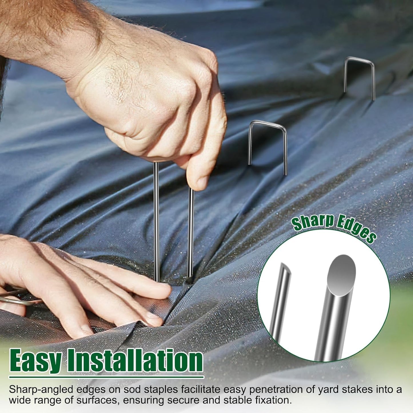 12 Inch 11 Gauge Galvanized Landscape Staples Stakes for Decoration, 25/150/200pcs Garden Metal Stakes for Weed Barrier Fabric, Fence Stakes, Tent Stakes (12in,150pcs)