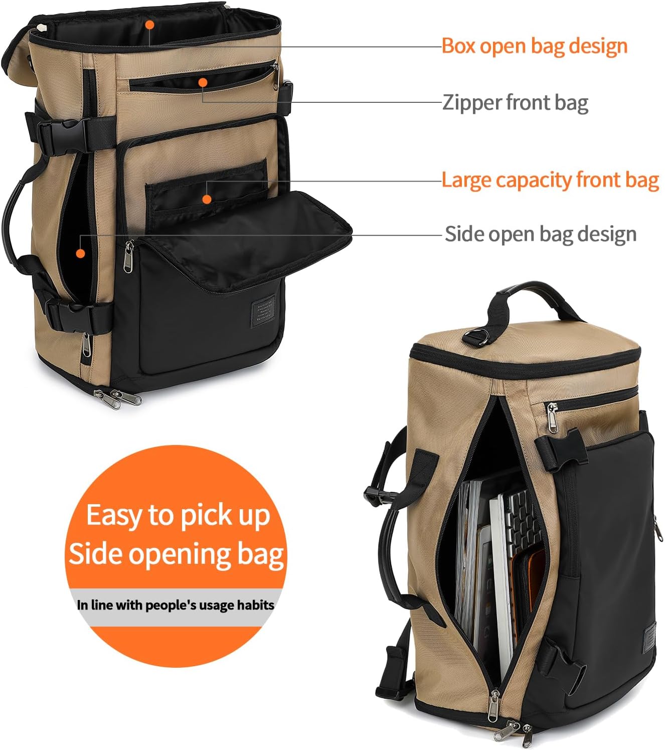 Kalesi Gym Duffle Bag Backpack 4-Way Waterproof with Shoes Compartment for travel Sport Hiking laptop