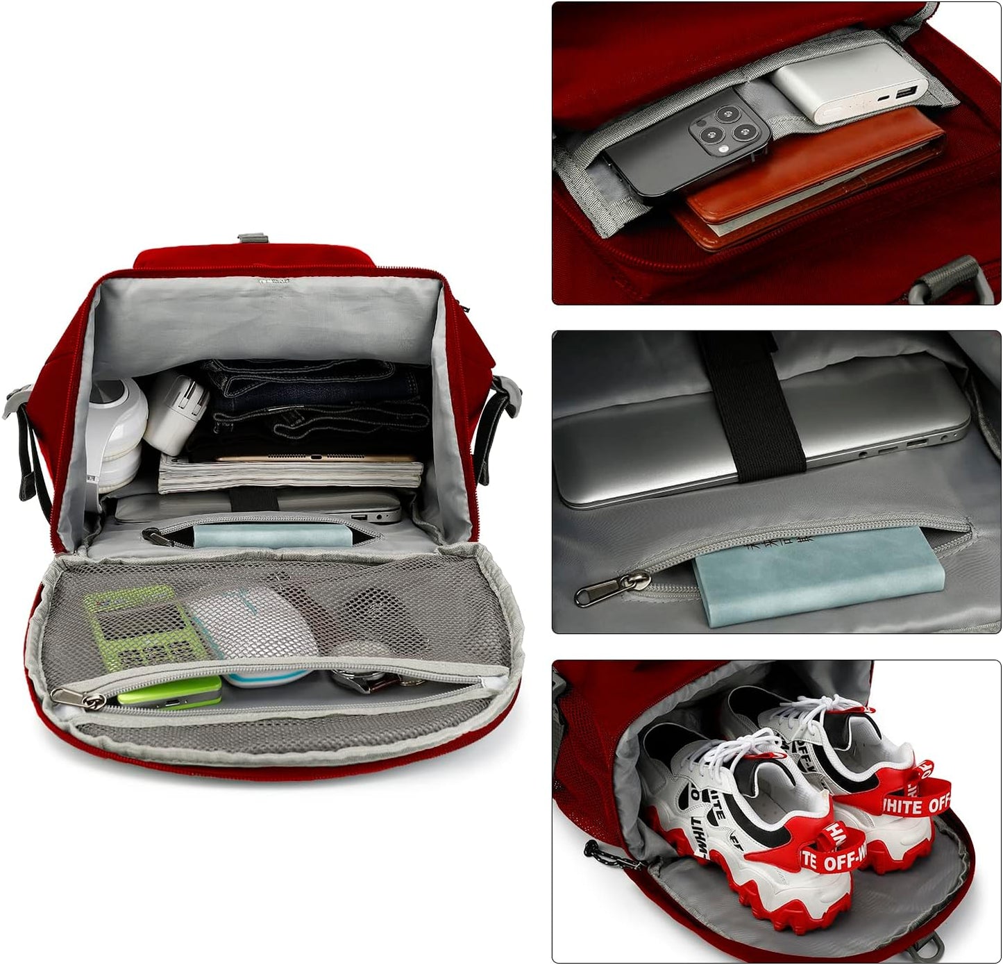 Kalesi Gym Duffle Bag Backpack 4-Way Waterproof with Shoes Compartment for travel Sport Hiking laptop