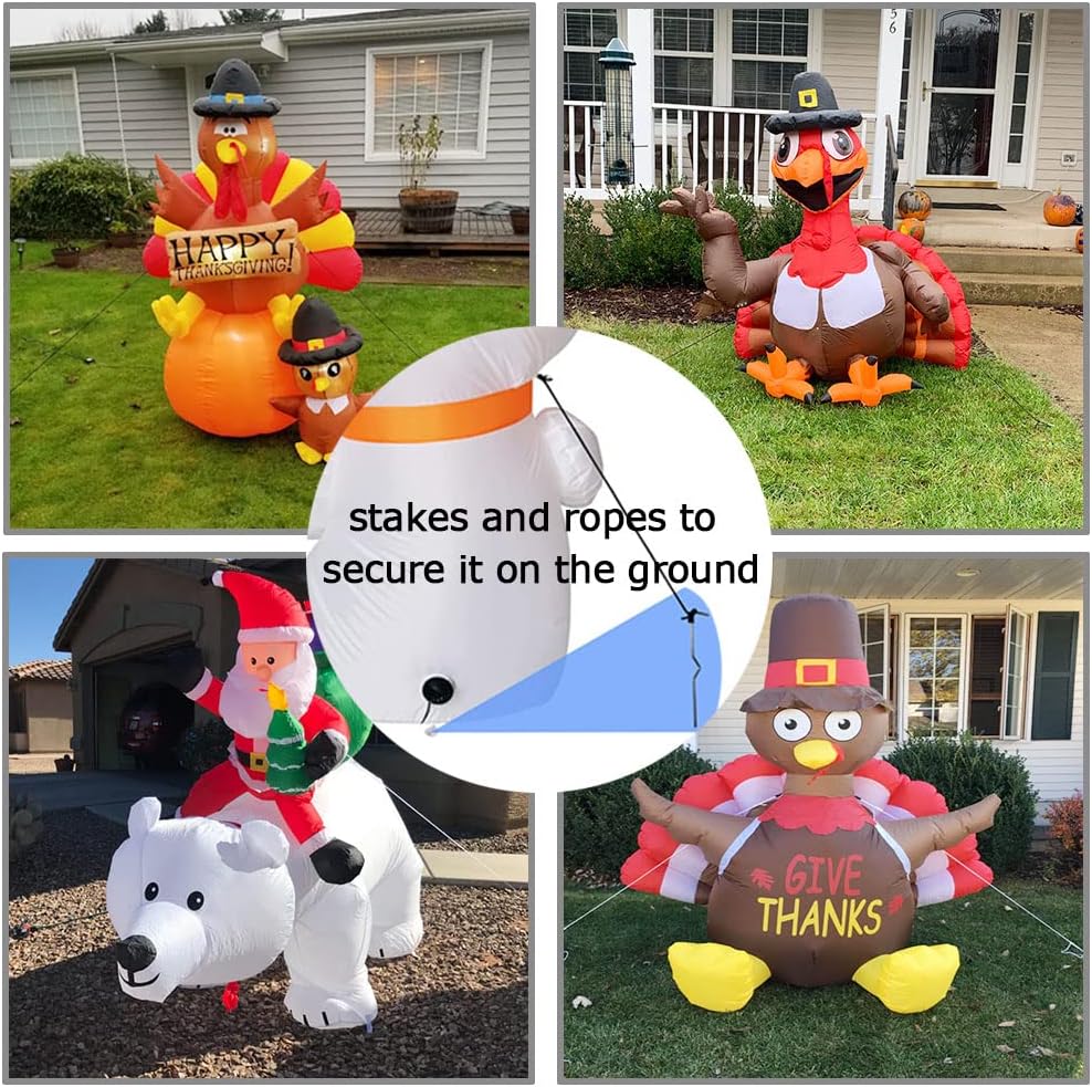 12 Pack Replacement 6.5ft Tethers and Aluminum Metal Stakes Tie Down Rope Strings Halloween Christmas Xmas Blow Up Inflatable Spikes Outdoor Holiday Yard Garden Lawn Decoration Camping Tent