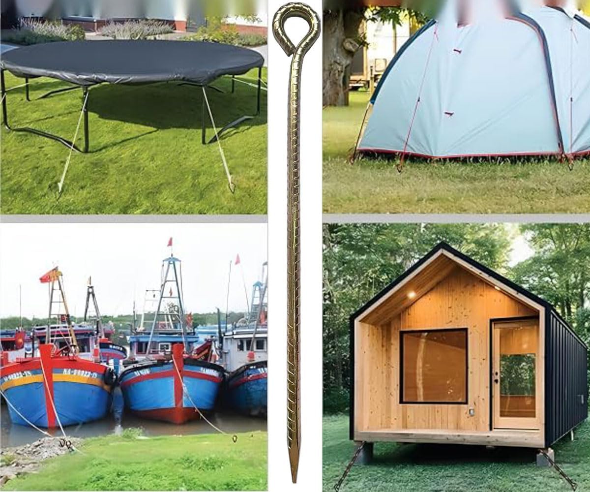 16 Inch Rebar Stakes ,Metal Stake Ground,Ground Anchor,Heavy DutyTent Stakes ,Baking Paint Metal Stakes ,Tent Stake,Ground Stakes ,0.5 Inch Diamete (16 Pack) , Outdoor Travel