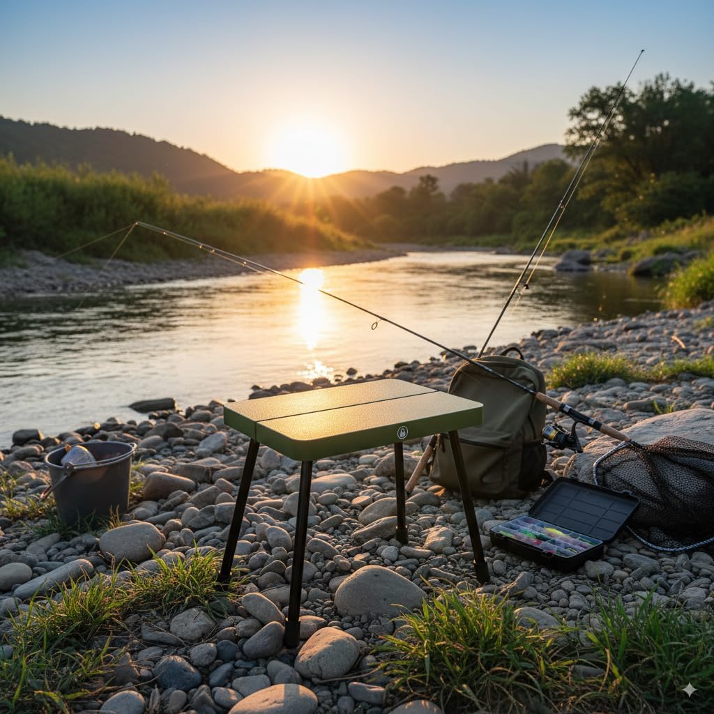 10 Inch Portable Folding Stool for Camping, Gardening, BBQ, and Outdoor Activities (Green)