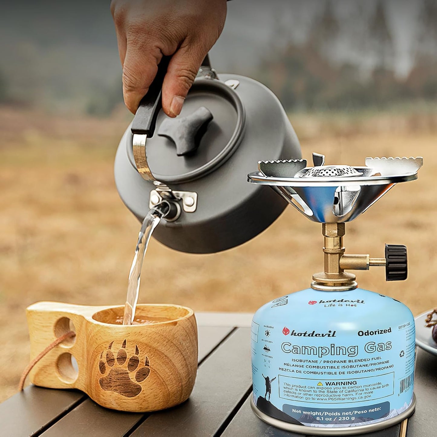 KOMAN Isobutane Fuel Canister 230 Gram Camping Stove Fuel Butane Propane Blend Camping Fuel Gas Canister Butane Fuel Canister Backpacking Stove Fuel (Pack of 6)