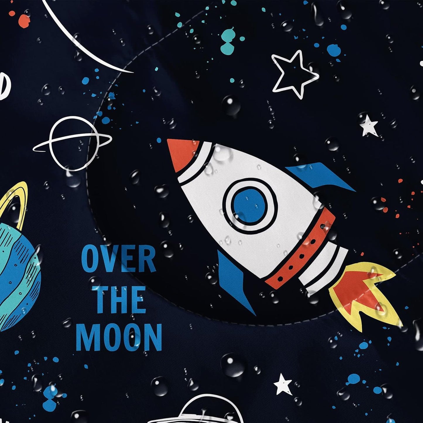 Kids Sleeping Bag for Boys Girls,Rocket Moon Print-Lightweight Warm Portable Outdoor Indoor-Waterproof Cold Weather Resistant Sleeping Bag for Camping Hiking