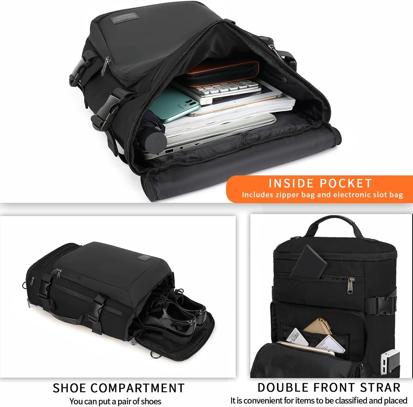 Kalesi Gym Duffle Bag Backpack 4-Way Waterproof with Shoes Compartment for travel Sport Hiking laptop