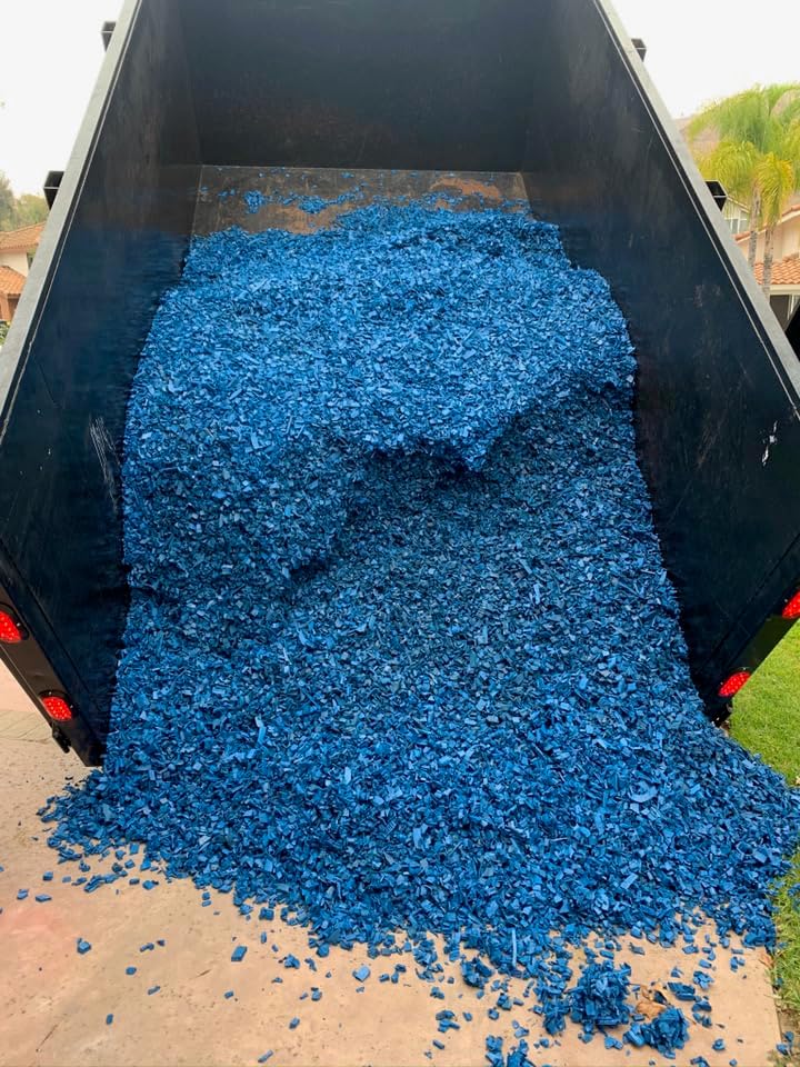 100% Wire-Free Rubber Mulch – Blue, 20 lb (0.8 cu ft) | Long-Lasting, Low Maintenance, Safe for Kids & Pets – Landscaping & Playground Ground Cover