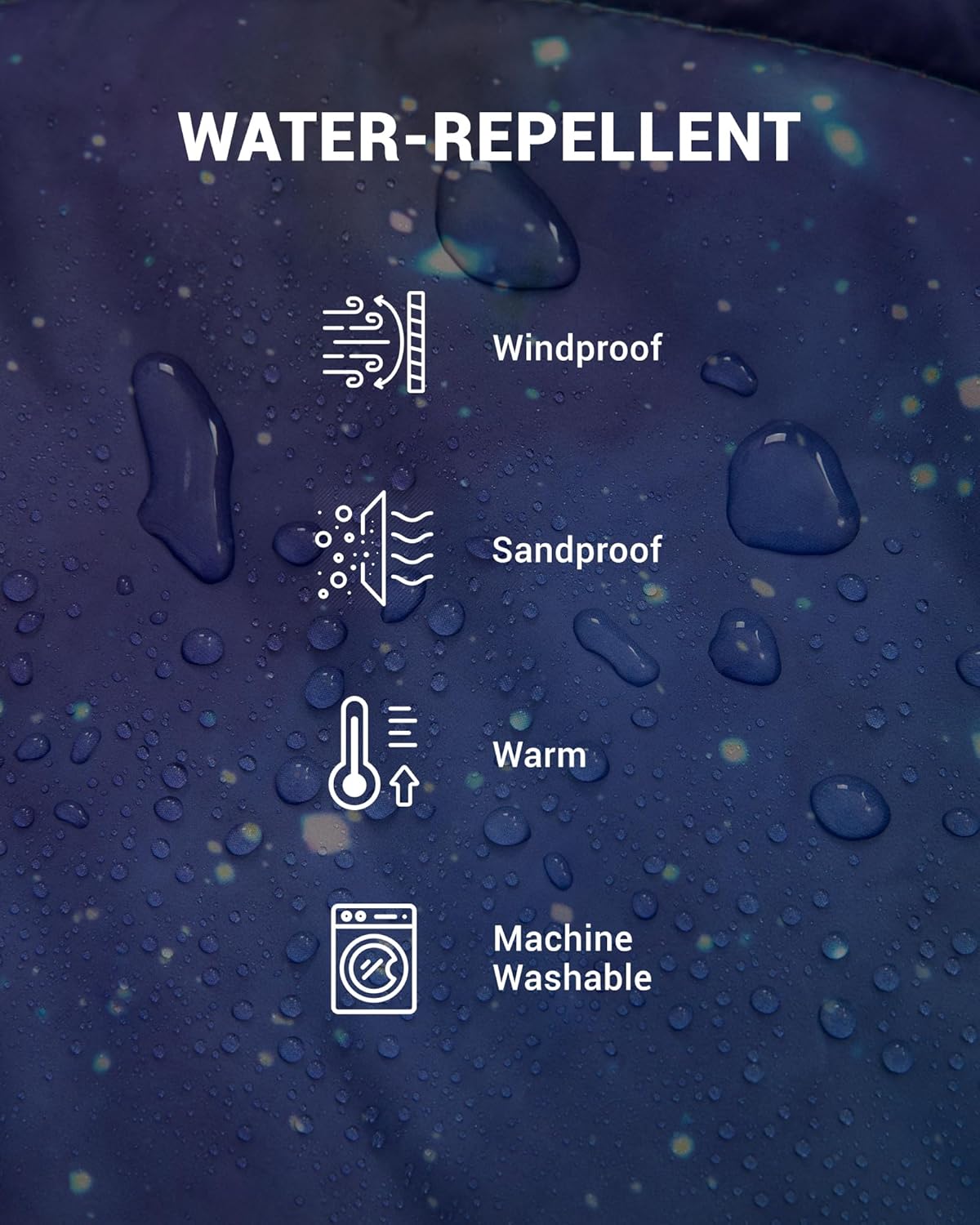 KingCamp Large Camping Blanket with Sherpa Lining, Packable Down Alternative Puffy Printed Wearable Blanket with Snap Buttons, Warm Weatherproof Quilt for Outdoor Travel (79" L x 57" W, STARRYSKY)