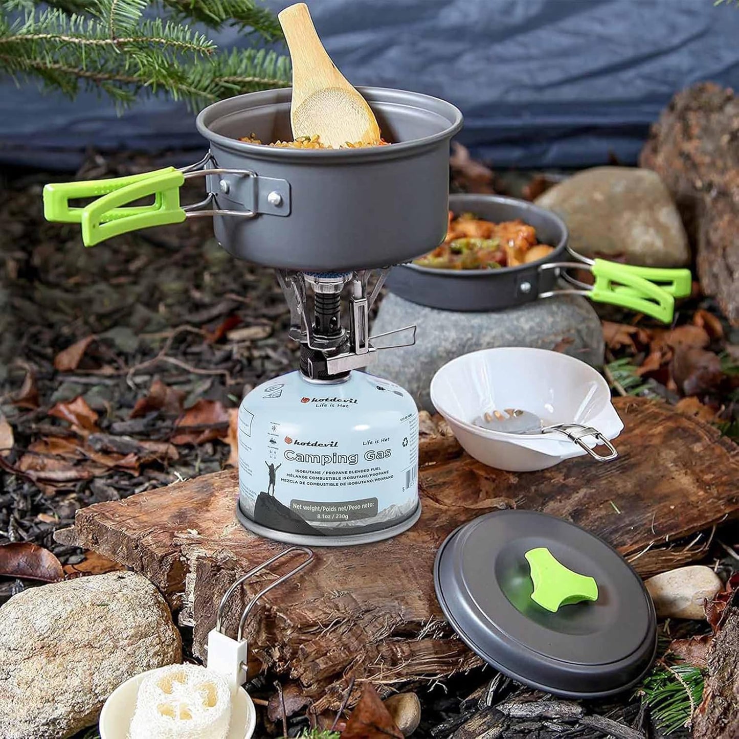 KOMAN Isobutane Fuel Canister 230 Gram Camping Stove Fuel Butane Propane Blend Camping Fuel Gas Canister Backpacking Fuel Light-Weight Compact Camping Fuel (4 Pack)