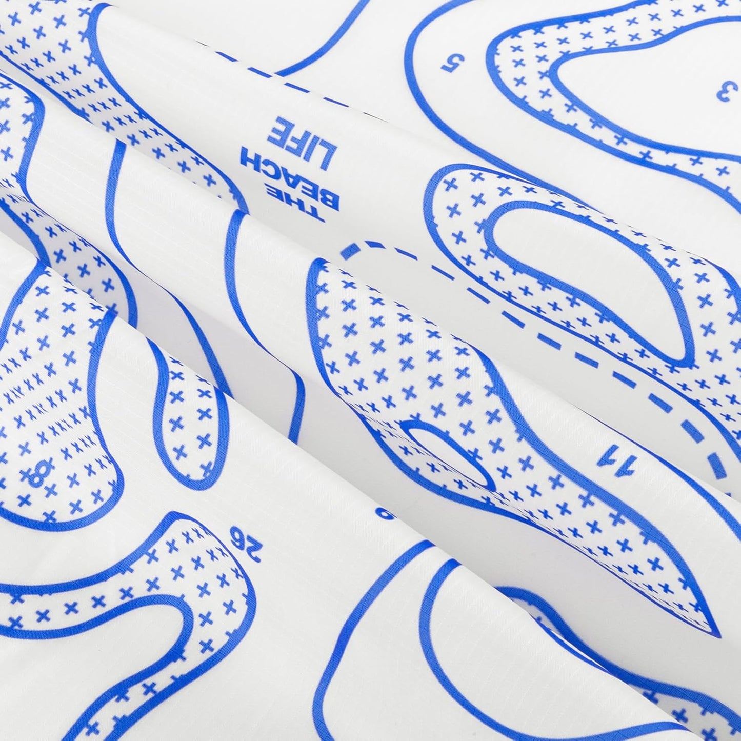 110''×118'' Oversized Beach Blanket for 4-8 Adults, White Waterproof Sandproof Picnic Blanket, Lightweight Foldable Sand Free Outdoor Mat w/ 4 Stakes & Portable Carry Bag for Travel, Camping, Hiking