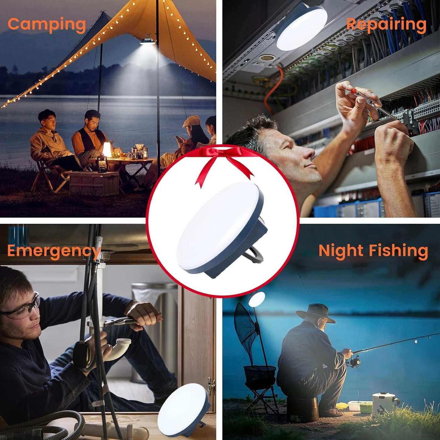 12000mAh 5000LM Camping Lights 2Pack, 42W Camping Lantern Rechargeable up to 200H, Lanterns for Power Outages, Hanging Tent Lights, Magnet Work Light, Waterproof Emergency Light for Outdoor, Hurricane