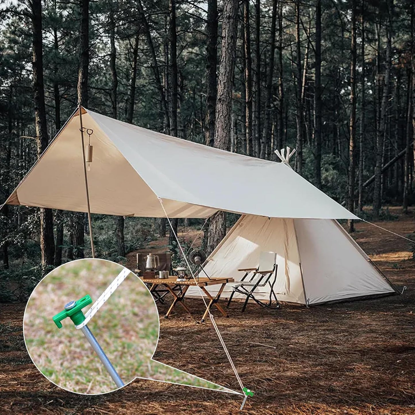 12PCS Tent Stakes, Camping Stakes,AVOFOREST 7.1inch Non-Rust Metal Tent Pegs Ground Stakes Tent Spikes Camping,Garden,Hiking Green