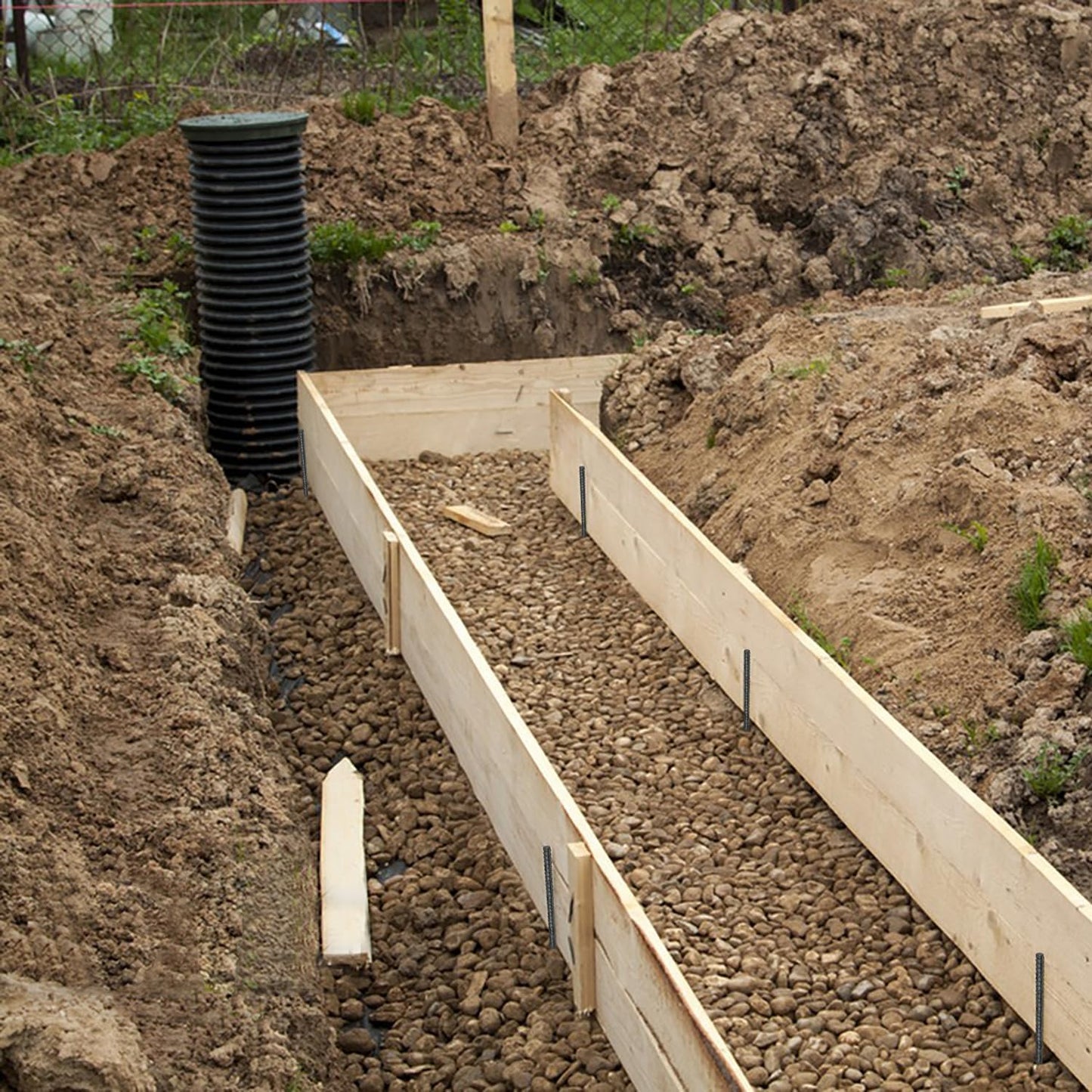 15 PCS Ground Rebar Stakes Heavy Duty Steel Ground Anchor Stakes, 15”Straight Metal Stakes for Concrete Forming or Camping Tent-with Chisel Point End