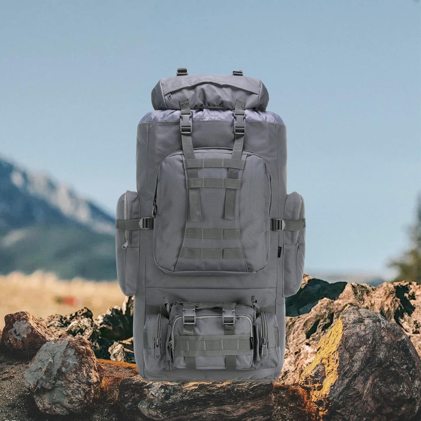 King'sGuard 100L Camping Hiking Backpack Molle Rucksack Military Camping Backpacking Daypack