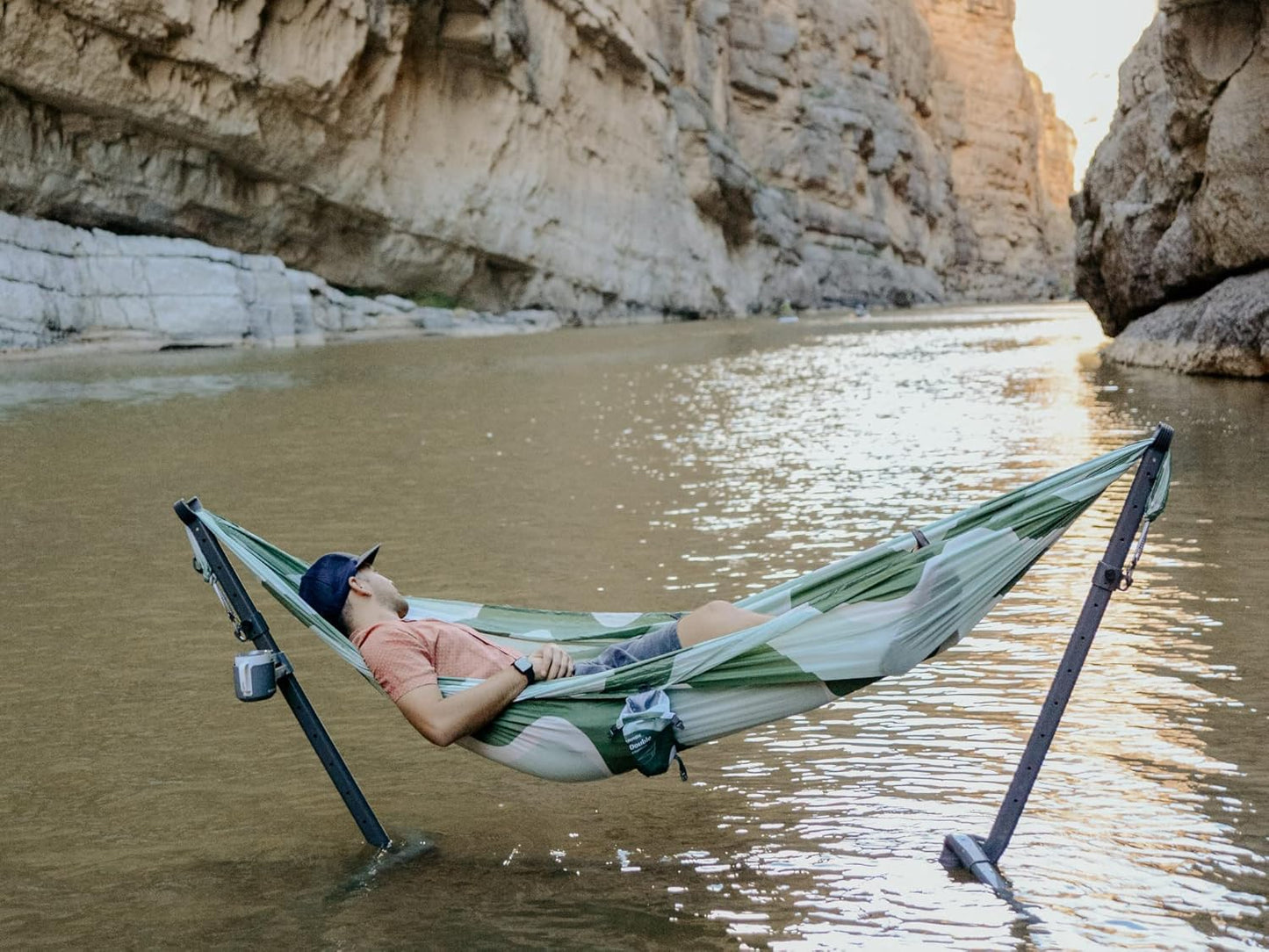 KAMMOK: Roo Double Hammock | Made from Strong & 100% Recycled Water Resistant Ripstop Fabric | Comfortable, Packable, Lightweight (Lifetime Adventure Grade Warranty), Ocean Print