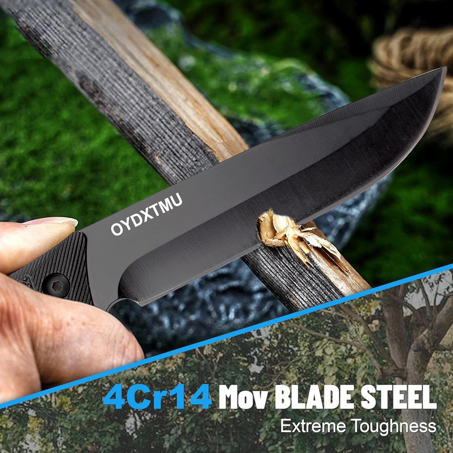 11" Fixed Blade Tactical Knives with Sheath,Hunting Knife with High Carbon Steel Blade, Non-Slip Handle, Lanyard Hole, Camping Knives for Hiking, Outdoor, Hunting, Survival, Adventure,EDC,Bushcraft