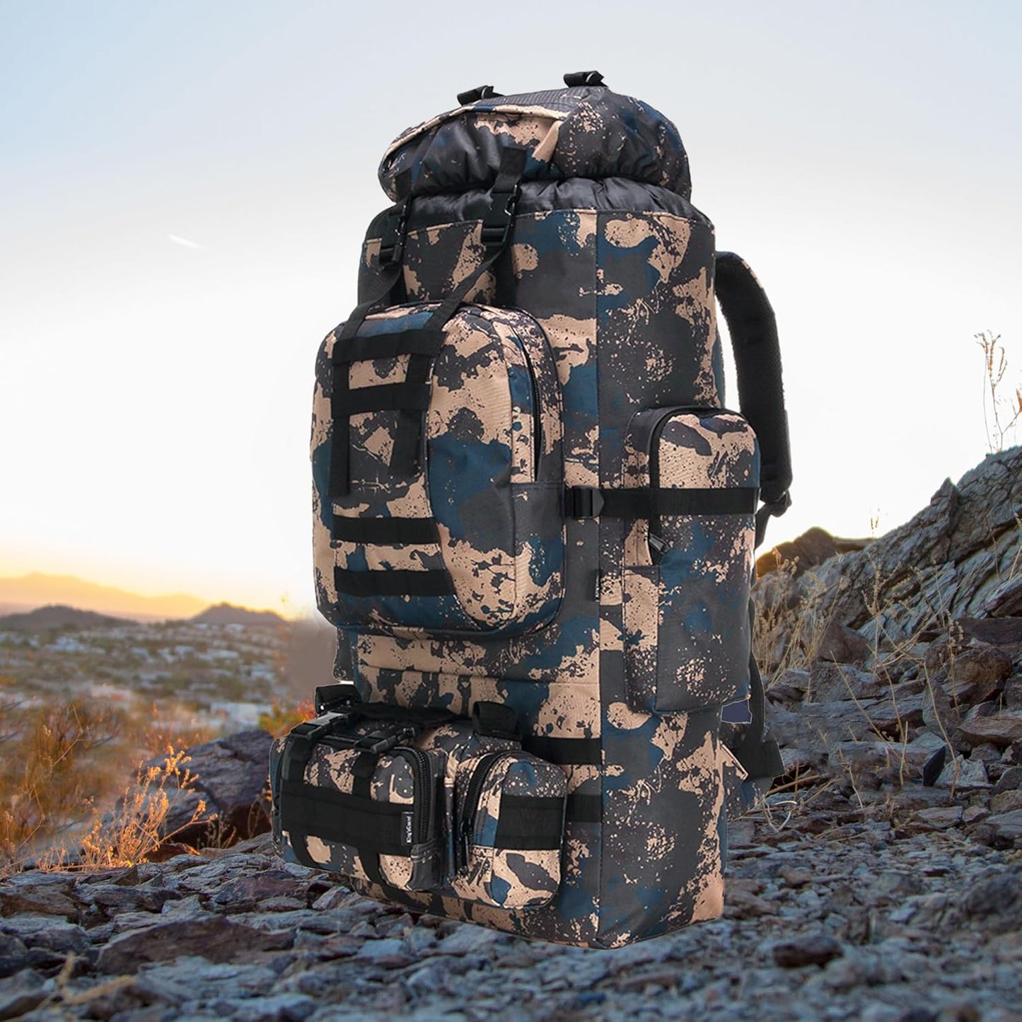 King'sGuard 100L Camping Hiking Backpack Molle Rucksack Military Camping Backpacking Daypack