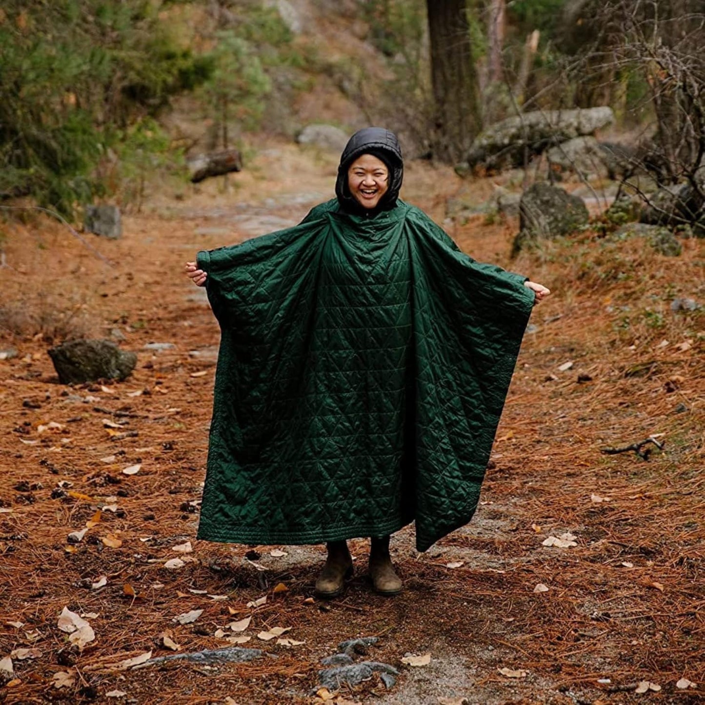 KAMMOK Field Blanket - Microfleece, Water Resistant, Portable, Durable, Indoor/Outdoor Camp Blanket (84 in × 50 in) - Pine Green