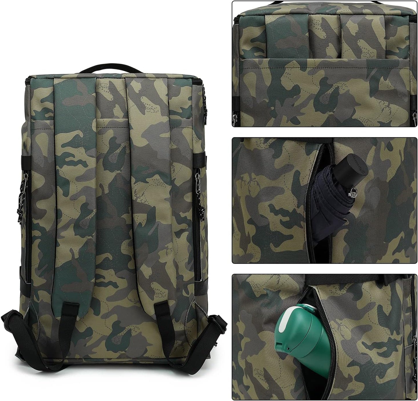 Kalesi Gym Duffle Bag Backpack 4-Way Waterproof with Shoes Compartment for camouflage travel Sport Hiking laptop (camouflage)