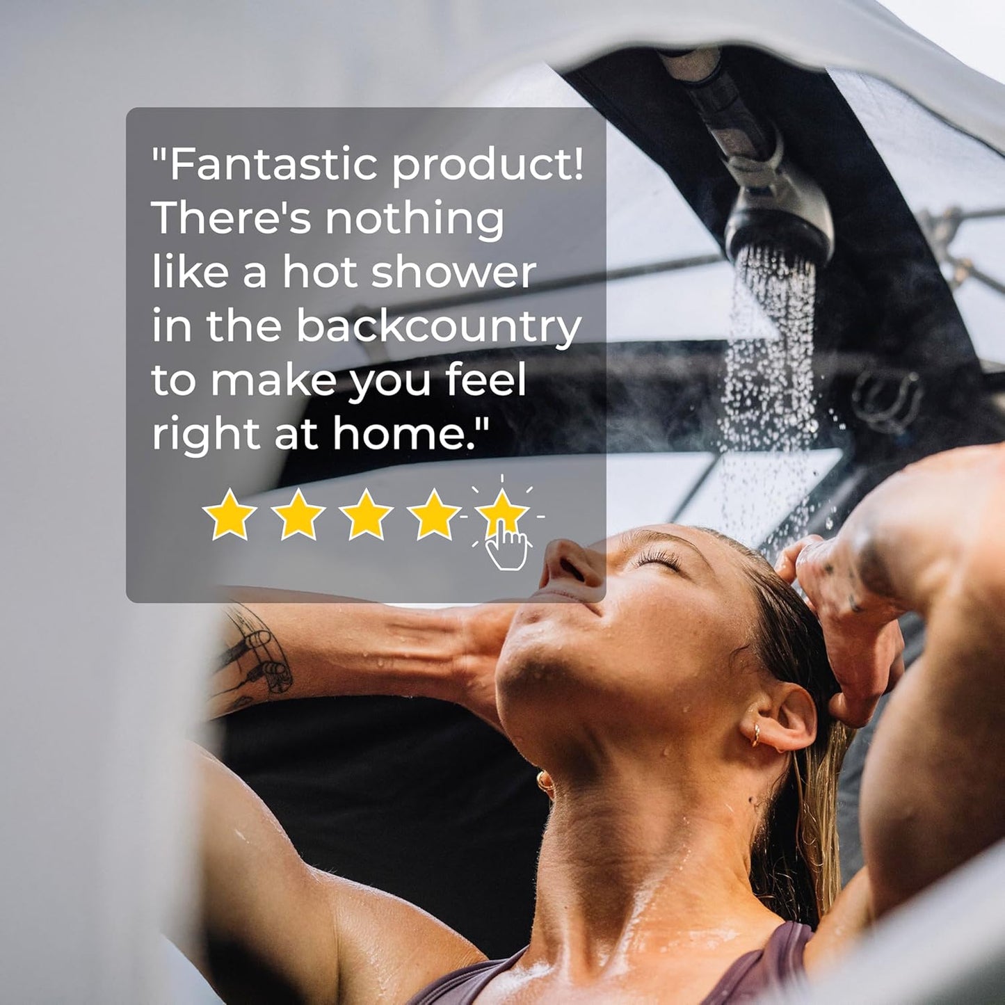 Kakadu Portable Camping Outback Shower, Instant Hot Water for Outdoor Use - Slimline Design, Rechargeable Lithium Battery, Adjustable Shower Head, Slim Pump, Digital Display