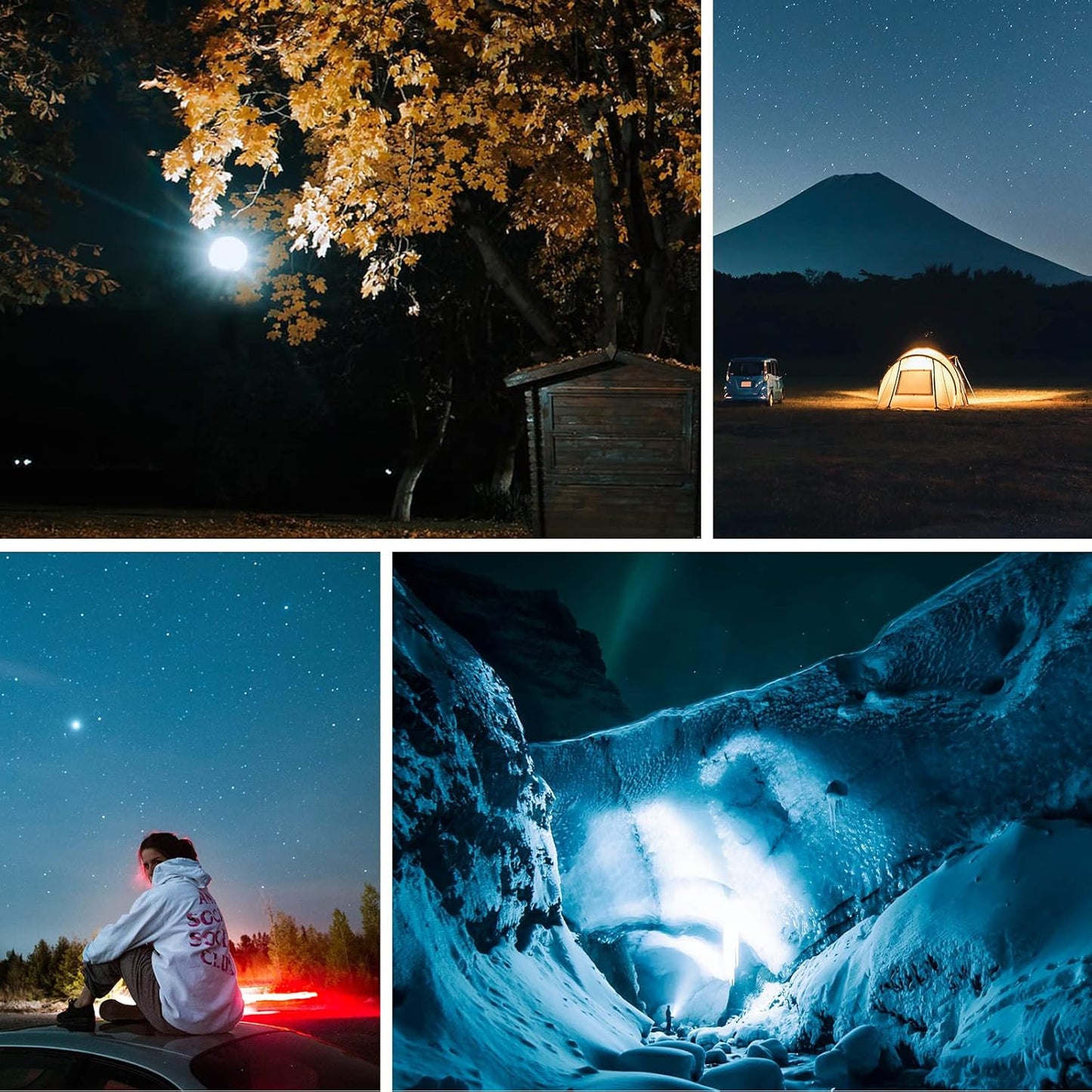 16500mAh 60W Rechargeable Camping Light 3000LM 2700/4000/6500K LED Camping Lantern Portable IP65 Waterproof Tent Lights Power Failur