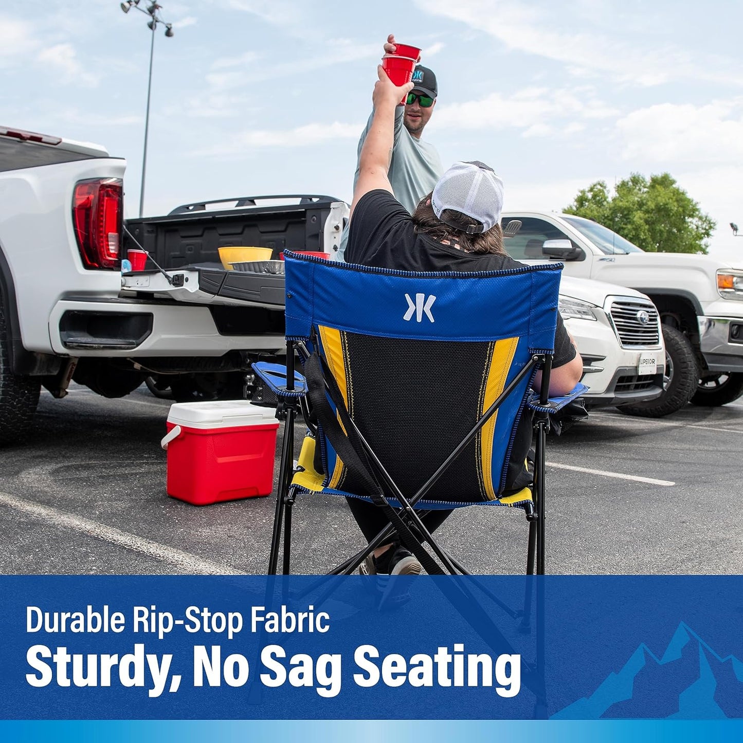 Kijaro Sports Fan Folding Chair, 26" L x 35.5" W x 37" H, Los Angeles Rams