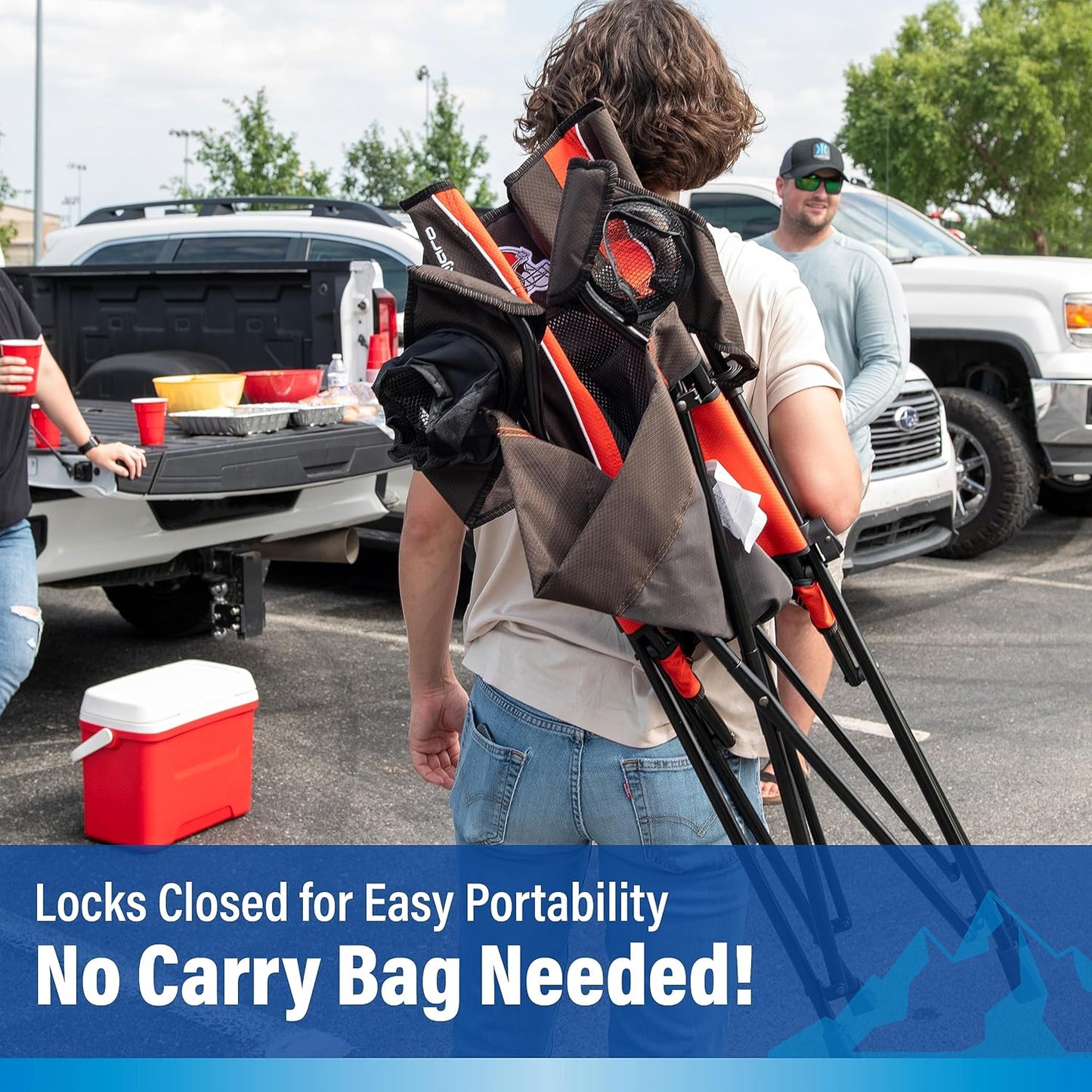 Kijaro Sports Fan Folding Chair, 26" L x 35.5" W x 37" H, Cleveland Browns