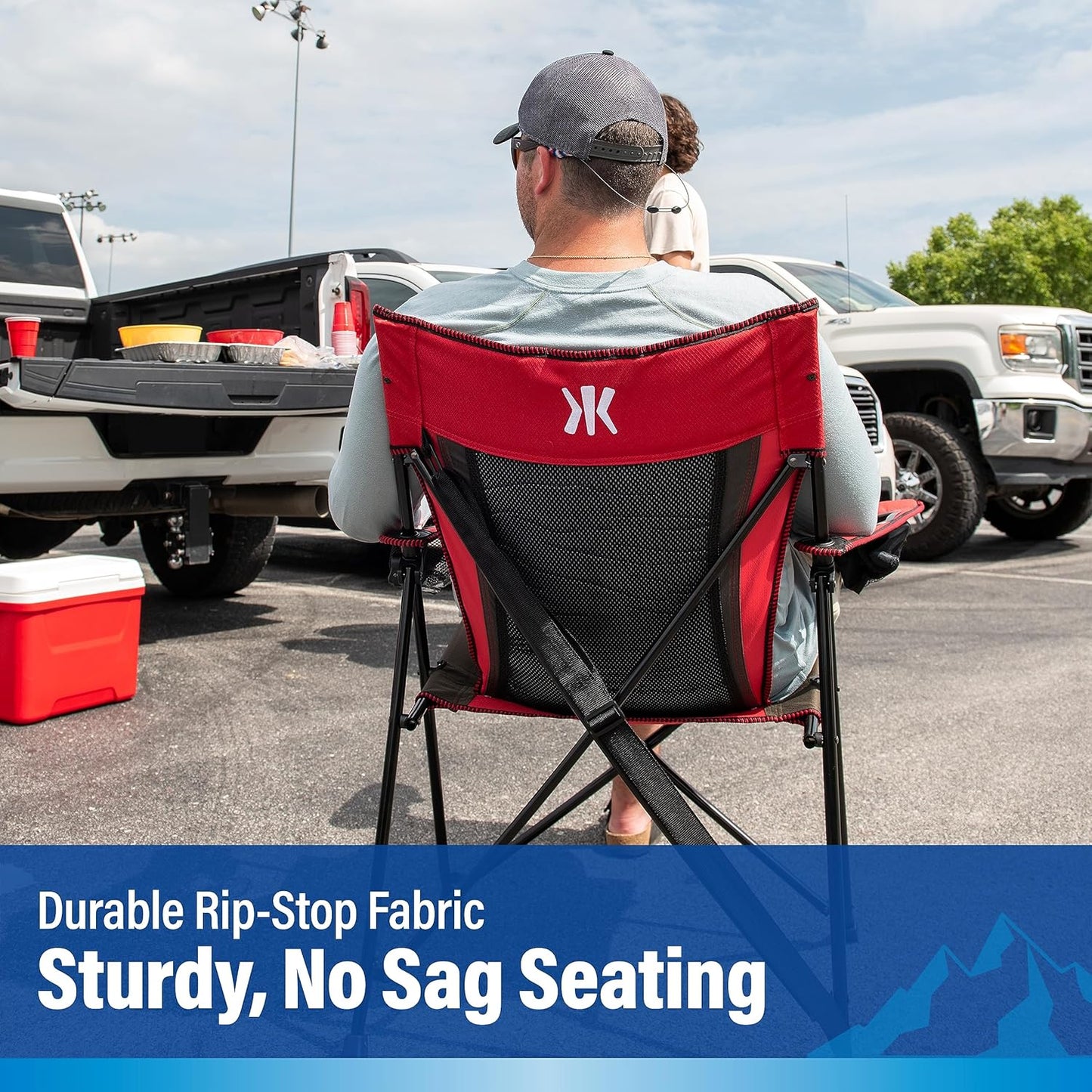 Kijaro Sports Fan Folding Chair, 26" L x 35.5" W x 37" H, Tampa Bay Buccaneers