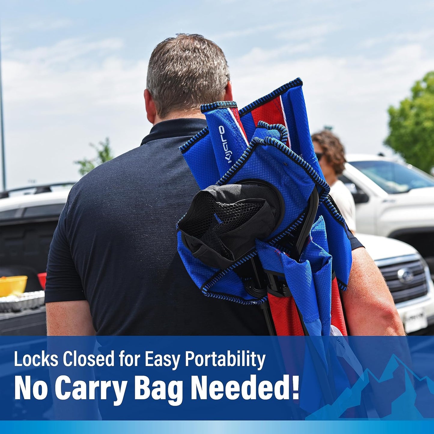 Kijaro Sports Fan Folding Chair, 26" L x 35.5" W x 37" H, Buffalo Bills