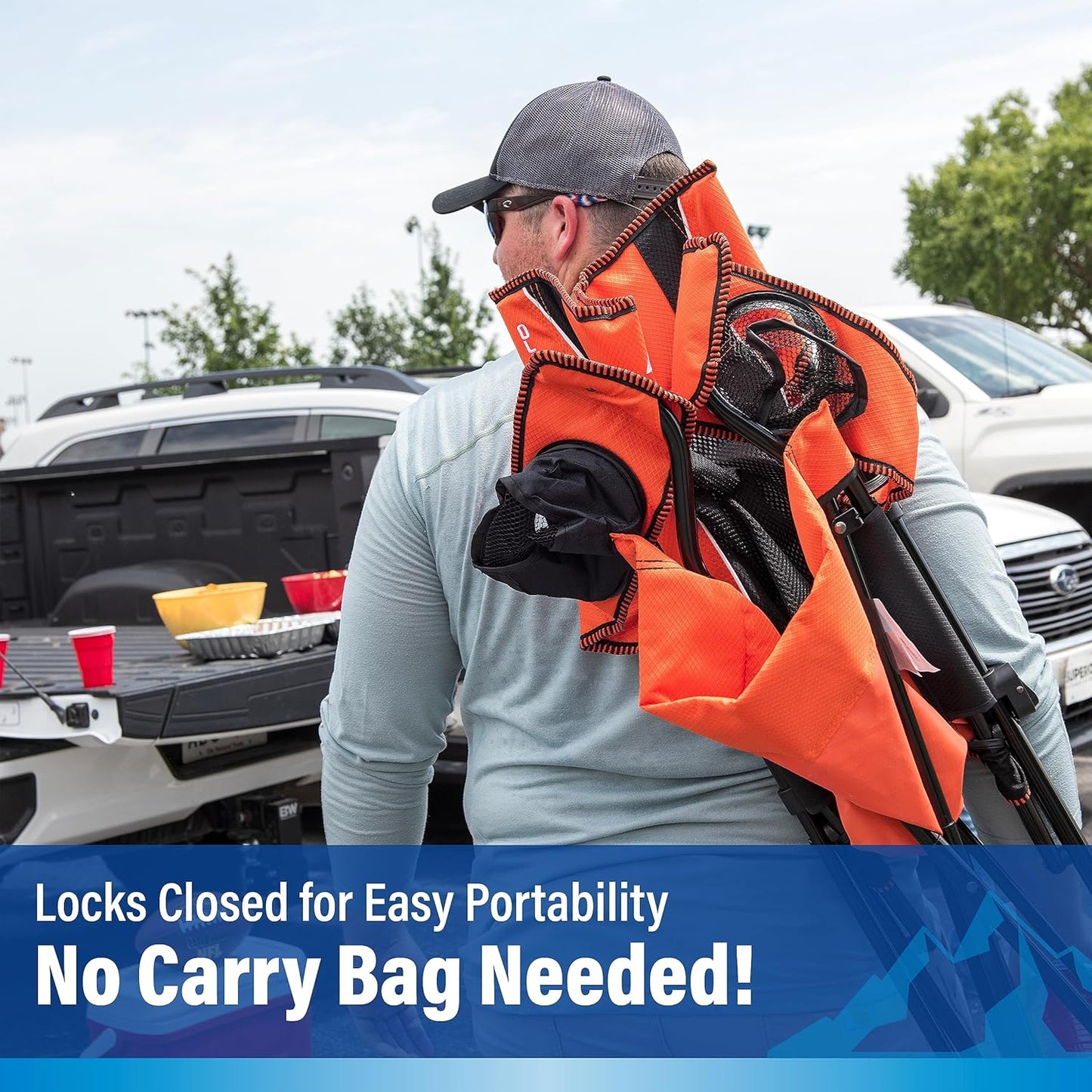 Kijaro Sports Fan Folding Chair, 26" L x 35.5" W x 37" H, Cincinnati Bengals