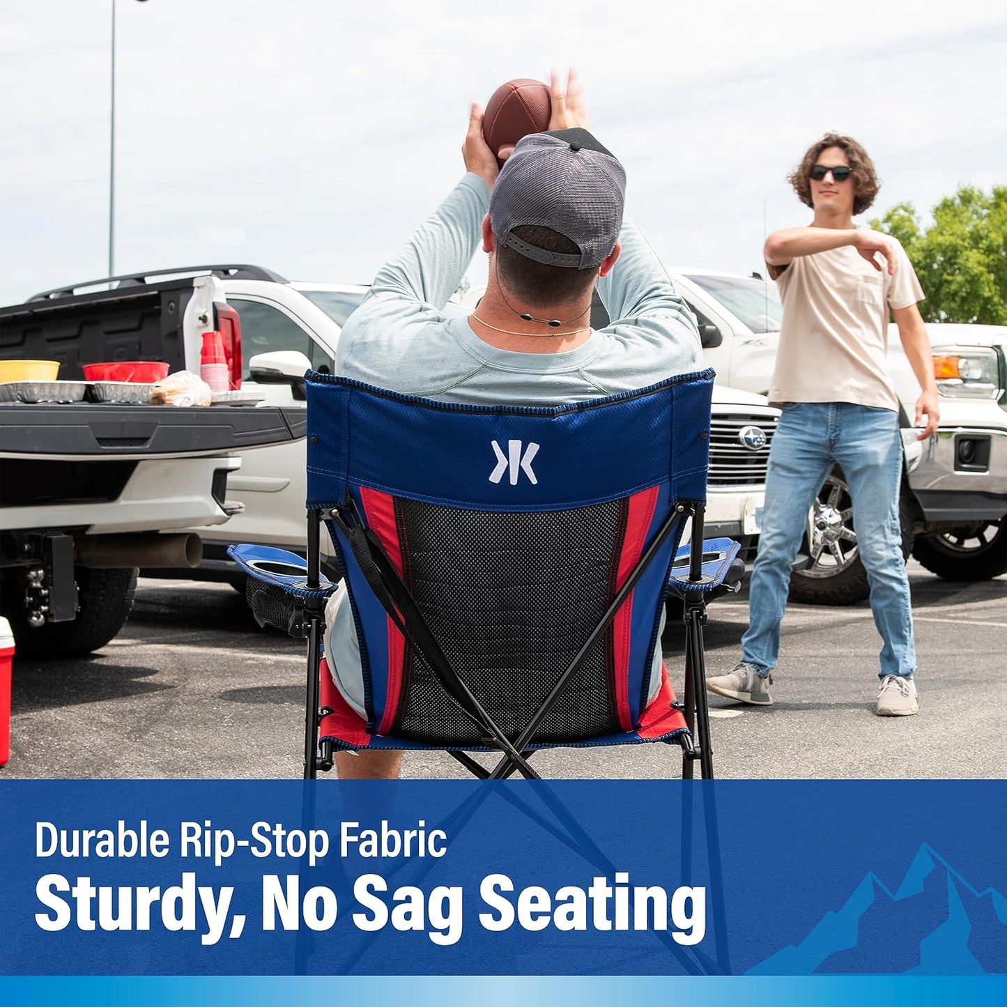 Kijaro Dual Lock Pro, NFL Sports Fan Foldign Chair, 26" L x 35.5" W x 37" H, New York Giants