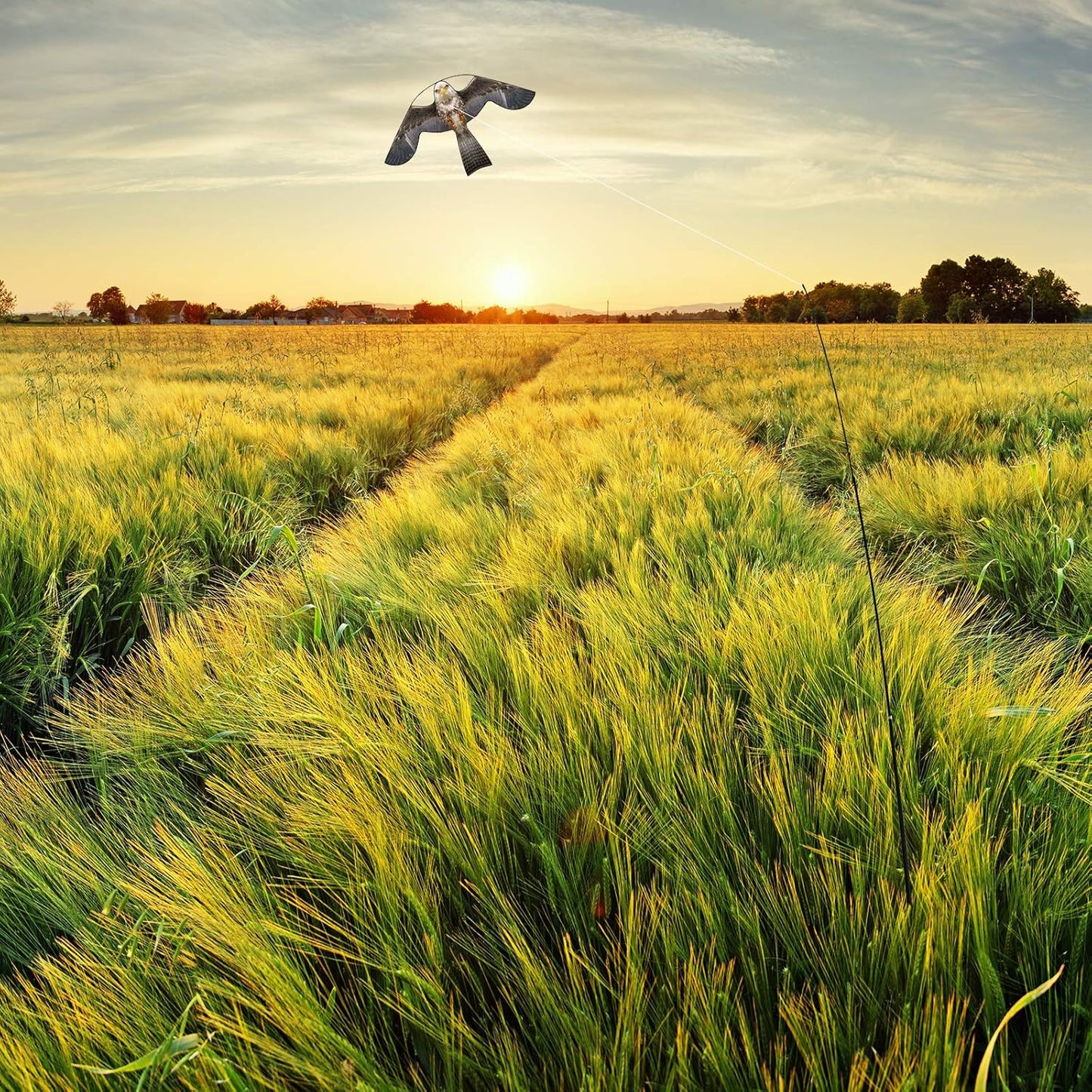 eyijklzo Bird Scarer Flying Kite Crops Farm Flying Bird Hawk Flying Kite