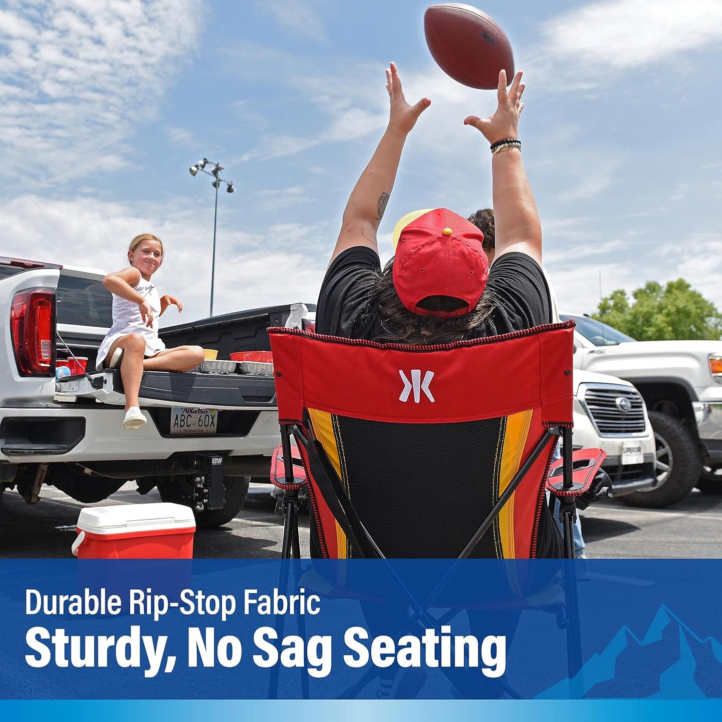 Kijaro Dual Lock Pro Sports Fan Folding Chair, 26" L x 35.5" W x 37" H, Kansas City Chiefs